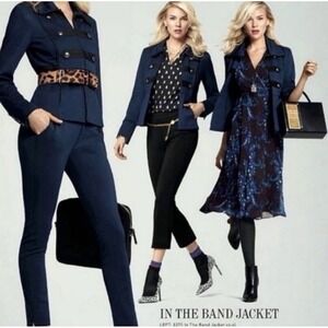 CAbi In The Band Jacket Military Blazer Jacket Navy Blue SZ M